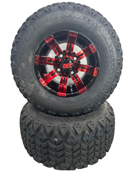 10'' Tempest Red & Black wheel with x-trail tire 10'' Tempest Red & Black wheel with x-trail tire